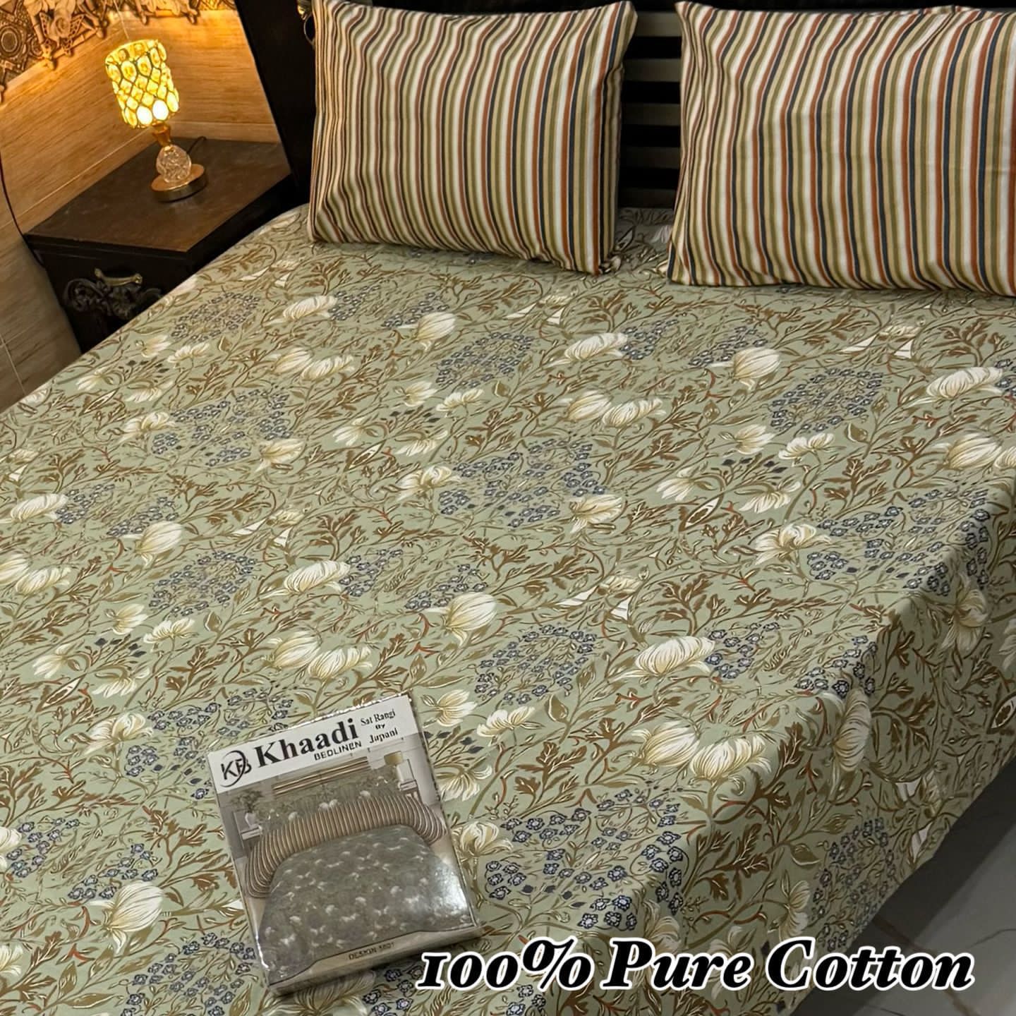 Pure Cotton Double Bedsheet Set with Pillow Covers – Premium 3PC Pack