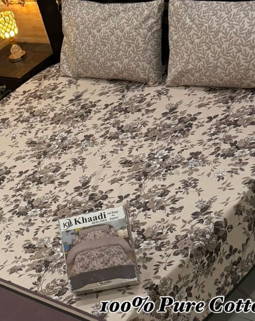 Pure Cotton Double Bedsheet Set with Pillow Covers – Premium 3PC Pack