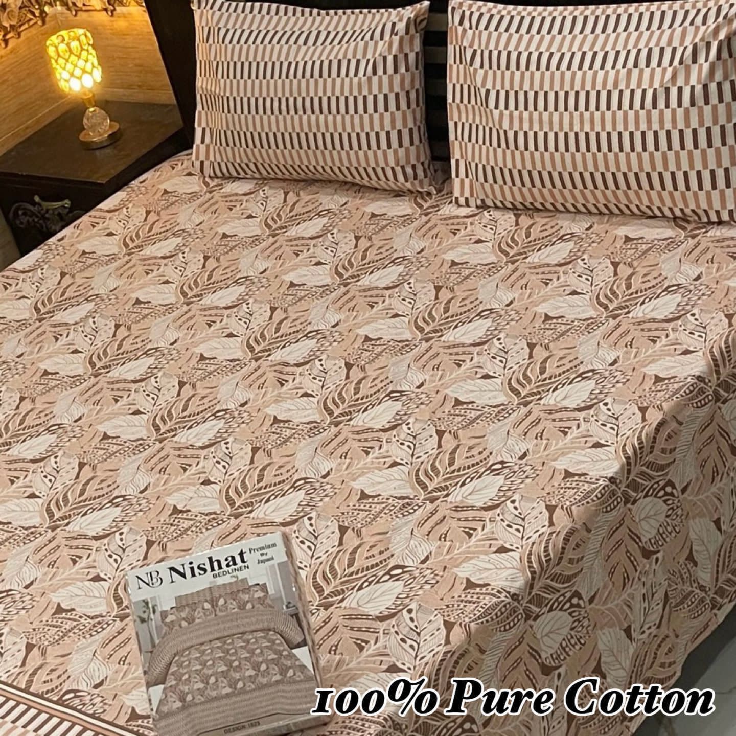 Pure Cotton Double Bedsheet Set with Pillow Covers – Premium 3PC Pack