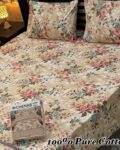Pure Cotton Double Bedsheet Set with Pillow Covers – Premium 3PC Pack
