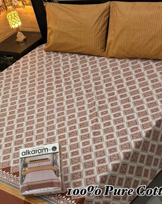 Pure Cotton Double Bedsheet Set with Pillow Covers – Premium 3PC Pack