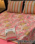 Pure Cotton Double Bedsheet Set with Pillow Covers – Premium 3PC Pack