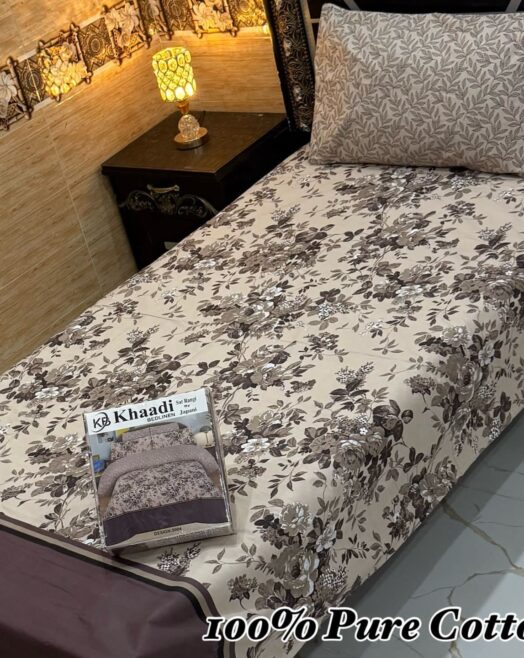 Pure Cotton Single Bedsheet Set – Premium 4PC Pack with Pillow Covers