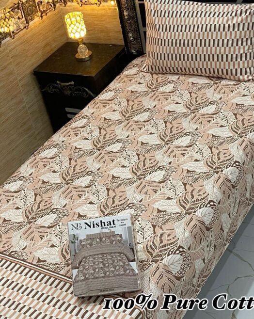 Pure Cotton Single Bedsheet Set – Premium 4PC Pack with Pillow Covers