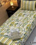 Pure Cotton Single Bedsheet Set – Premium 4PC Pack with Pillow Covers