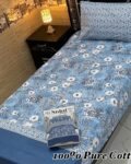 Pure Cotton Single Bedsheet Set – Premium 4PC Pack with Pillow Covers
