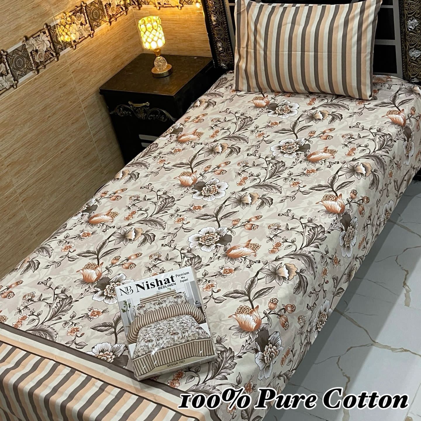 Pure Cotton Single Bedsheet Set – Premium 4PC Pack with Pillow Covers