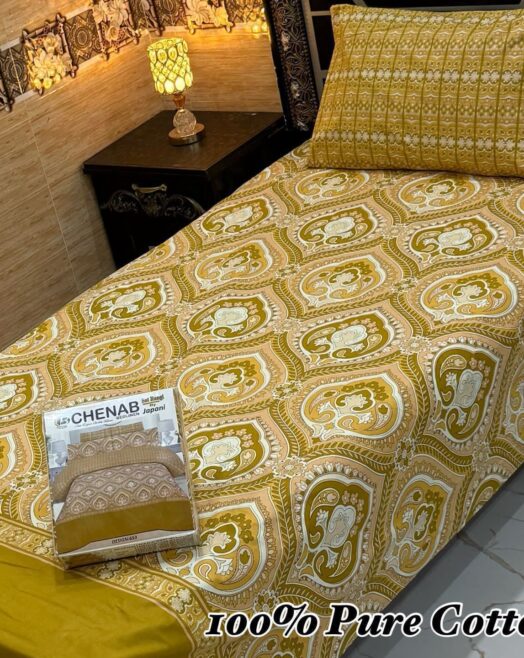 Pure Cotton Single Bedsheet Set – Premium 4PC Pack with Pillow Covers