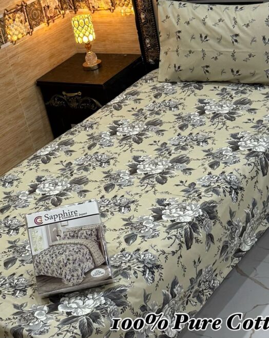 Pure Cotton Single Bedsheet Set – Premium 4PC Pack with Pillow Covers