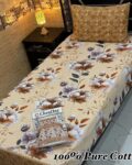 Pure Cotton Single Bedsheet Set – Premium 4PC Pack with Pillow Covers