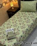 Pure Cotton Single Bedsheet Set – Premium 4PC Pack with Pillow Covers