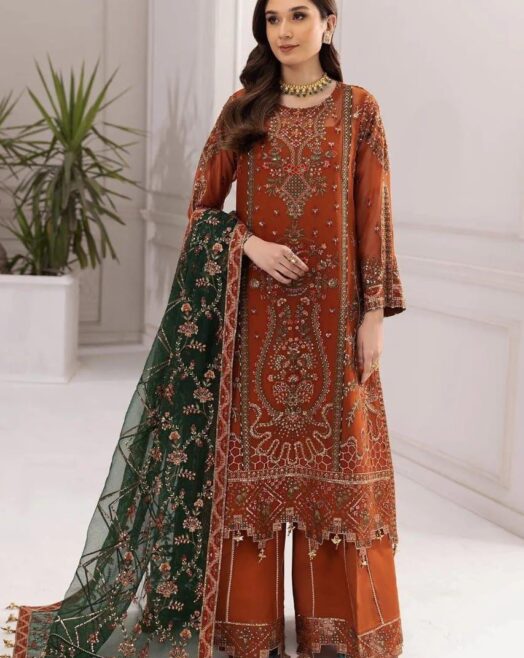 Alizeh Premium Chiffon Heavy Embroidered Unstitched 3PC Suit