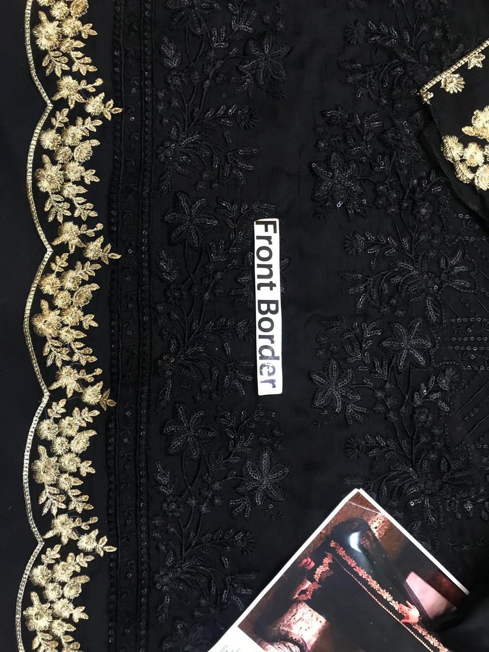 Azure Chiffon Luxury Embroidered Unstitched 3PC Suit