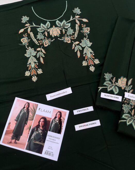 LAAM Premium Dhanak Embroidered 2PC Unstitched Suit