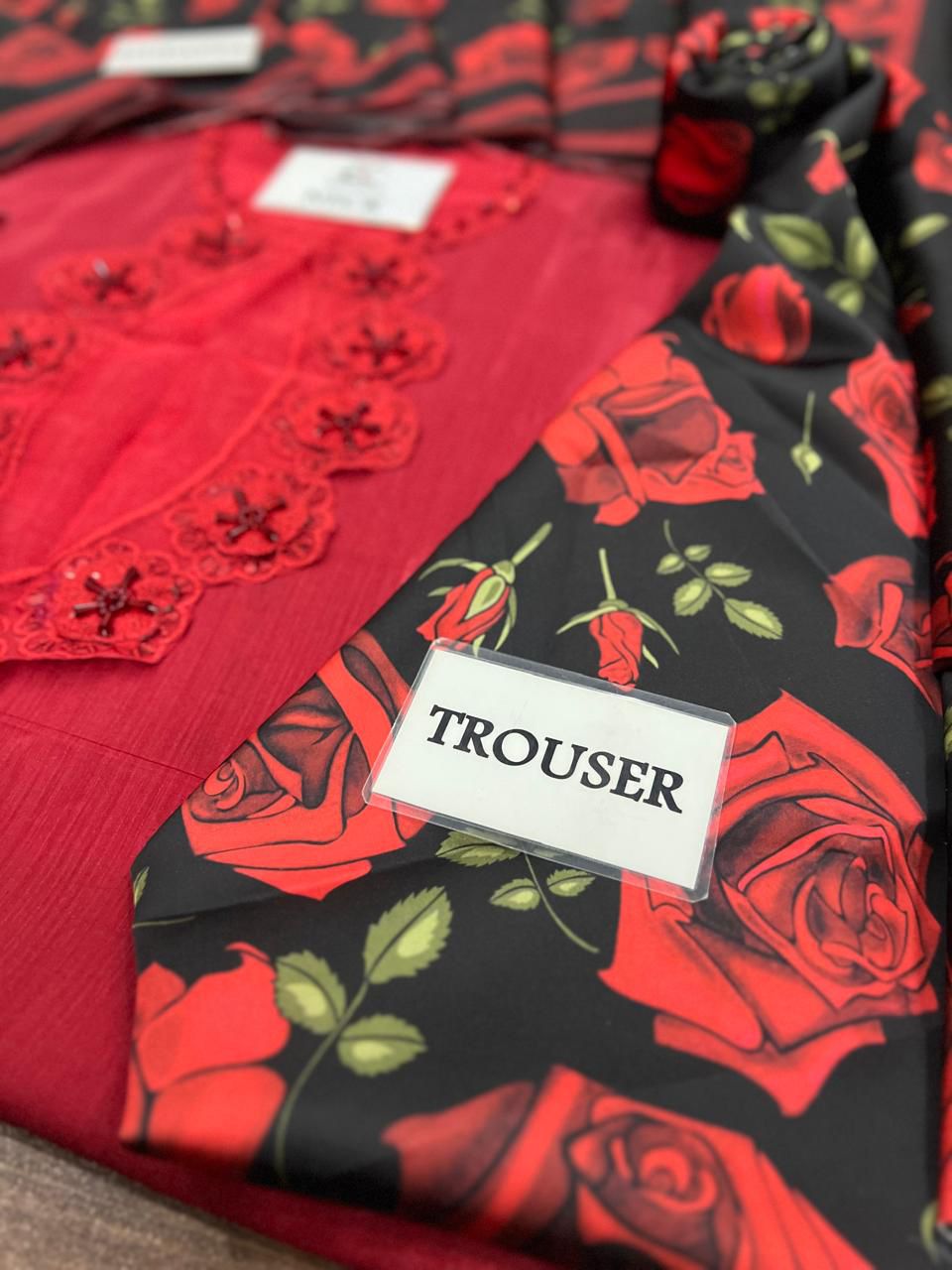 Lulusar Luxury Rawsilk Embroidered 3PC Set with Digital Printed Silk Dupatta