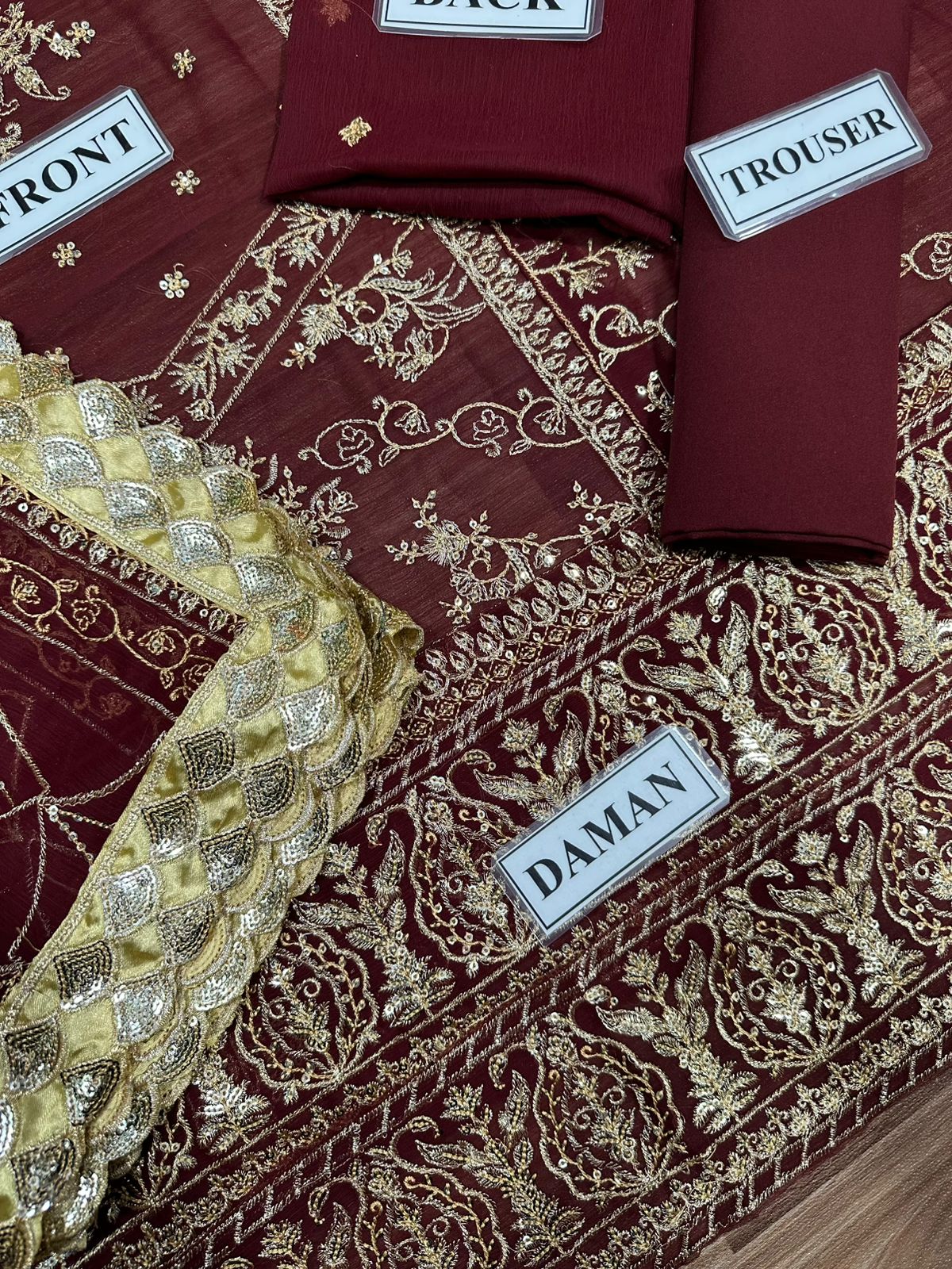 Asim Jofa Wedding Chiffon Embroidered 3PC Suit – Sequence & Thread Work