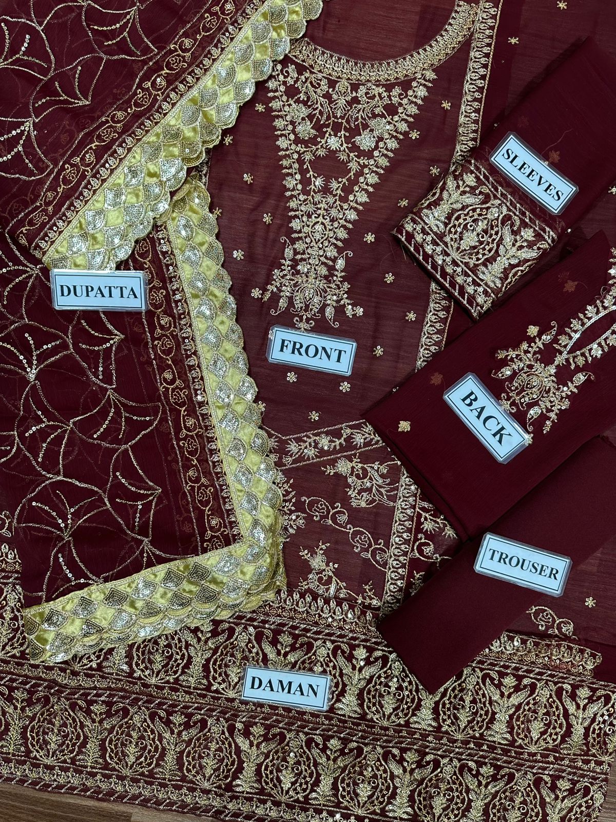 Asim Jofa Wedding Chiffon Embroidered 3PC Suit – Sequence & Thread Work