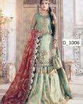 Luxury Mysoori Embroidered Lehenga/Sharara Suit with Organza Dupatta – 4PC Unstitched
