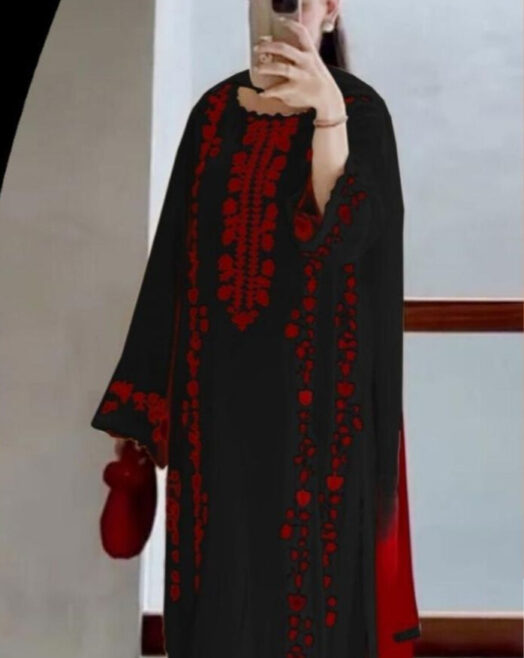 Baroque - Premium Dhanak Embroidered 3PC Suit with Printed Shawl