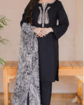 Elegant Dhanak Embroidered 3PC Suit with Digital Printed Wool Shawl