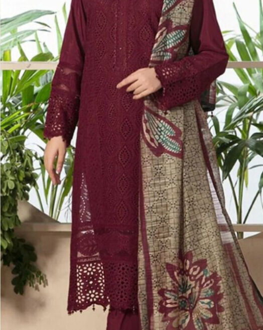 MARIA.B Luxury Chikankari Lawn Collection with Digital Print Voil Dobby Dupatta