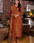 Maria B Premium Dhanak Multi-Head Heavy Embroidered 3PC Suit with Digital Wool Shawl