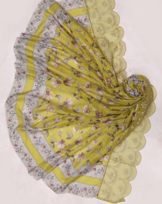 Maria B Premium Dhanak Fully Embroidered 3PC Suit with Digital Wool Shawl