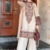 Mahnur Premium Embroidered Dhanak 3PC Suit with Heavy Embroidered Shawl