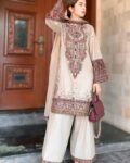 Mahnur Premium Embroidered Dhanak 3PC Suit with Heavy Embroidered Shawl