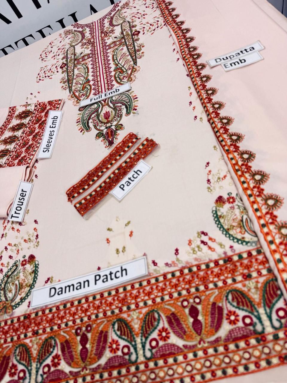 Mahnur Premium Embroidered Dhanak 3PC Suit with Heavy Embroidered Shawl