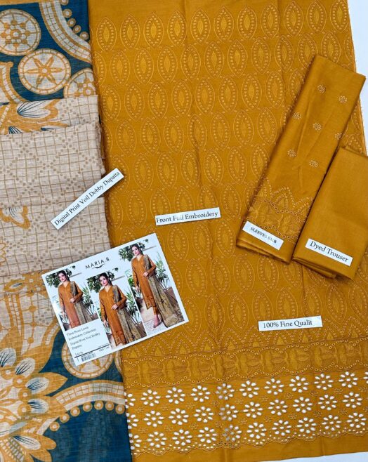 MARIA.B Luxury Chikankari Lawn Collection with Digital Print Voil Dobby Dupatta