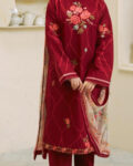 Zara Shahjahan Premium Dhanak Embroidered 3PC Suit with Digital Wool Shawl