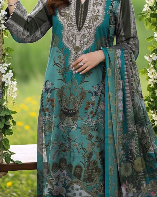 Unstitched Banadoria lawn Digital printed 3PC Suit