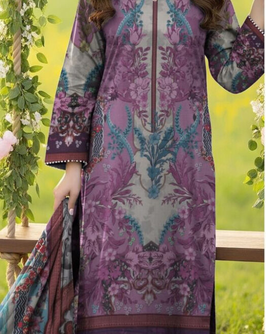 Unstitched Banadoria lawn Digital printed 3PC Suit