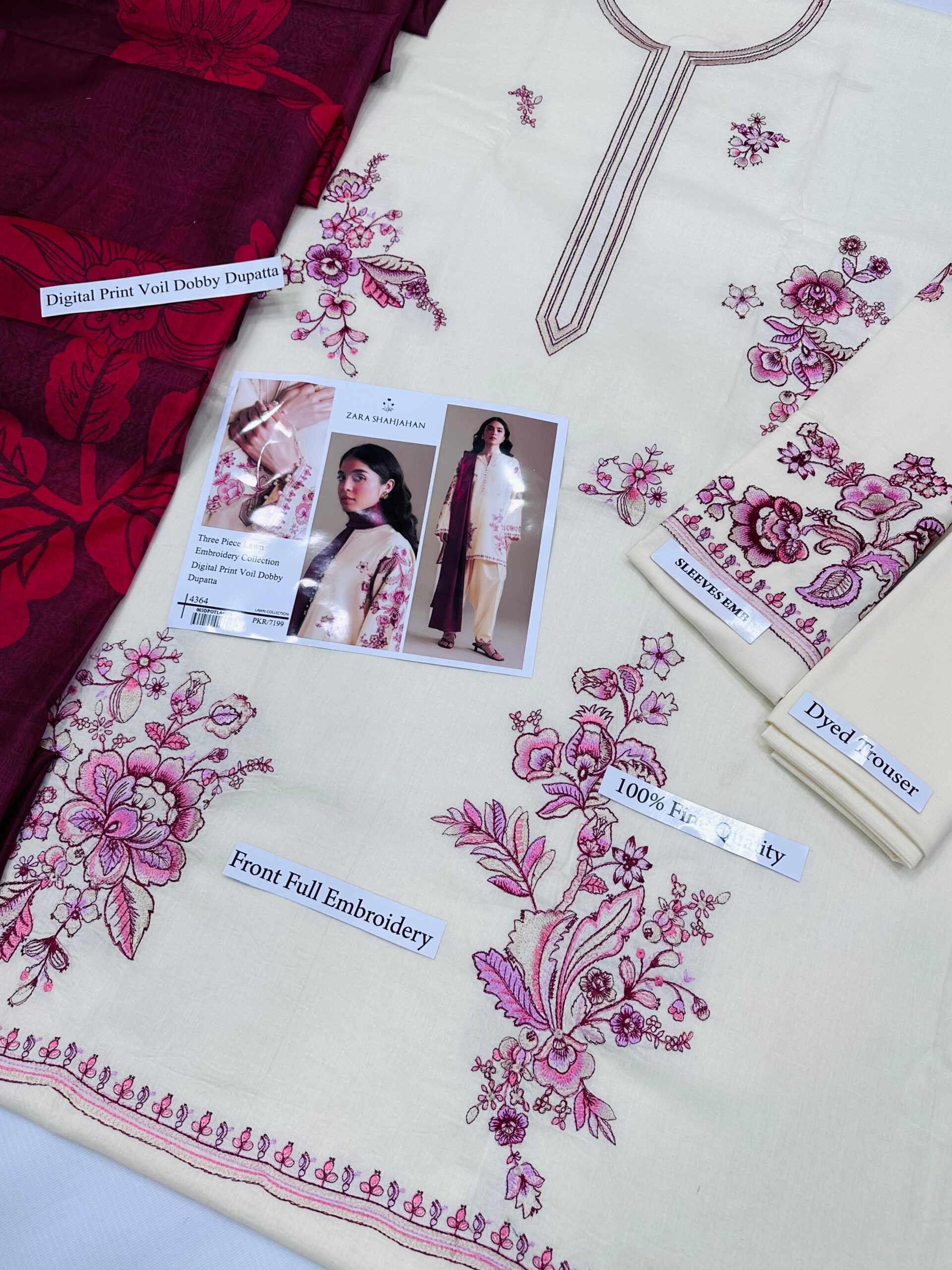 3 Piece Embroidered Lawn Suit