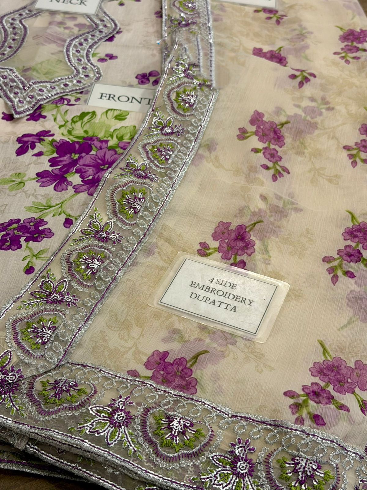 3PC Unstitched Embroidered Lawn Suit