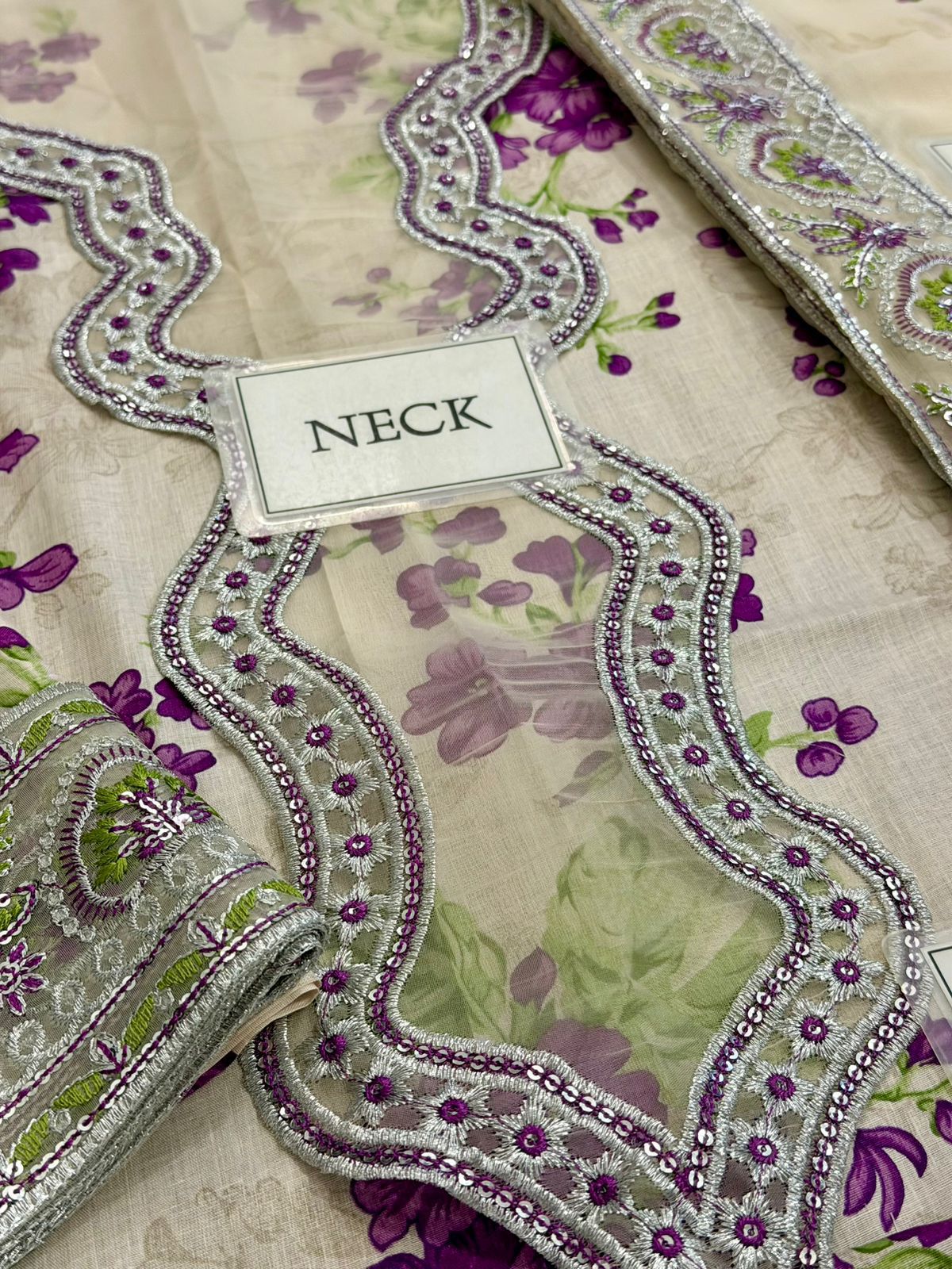 3PC Unstitched Embroidered Lawn Suit