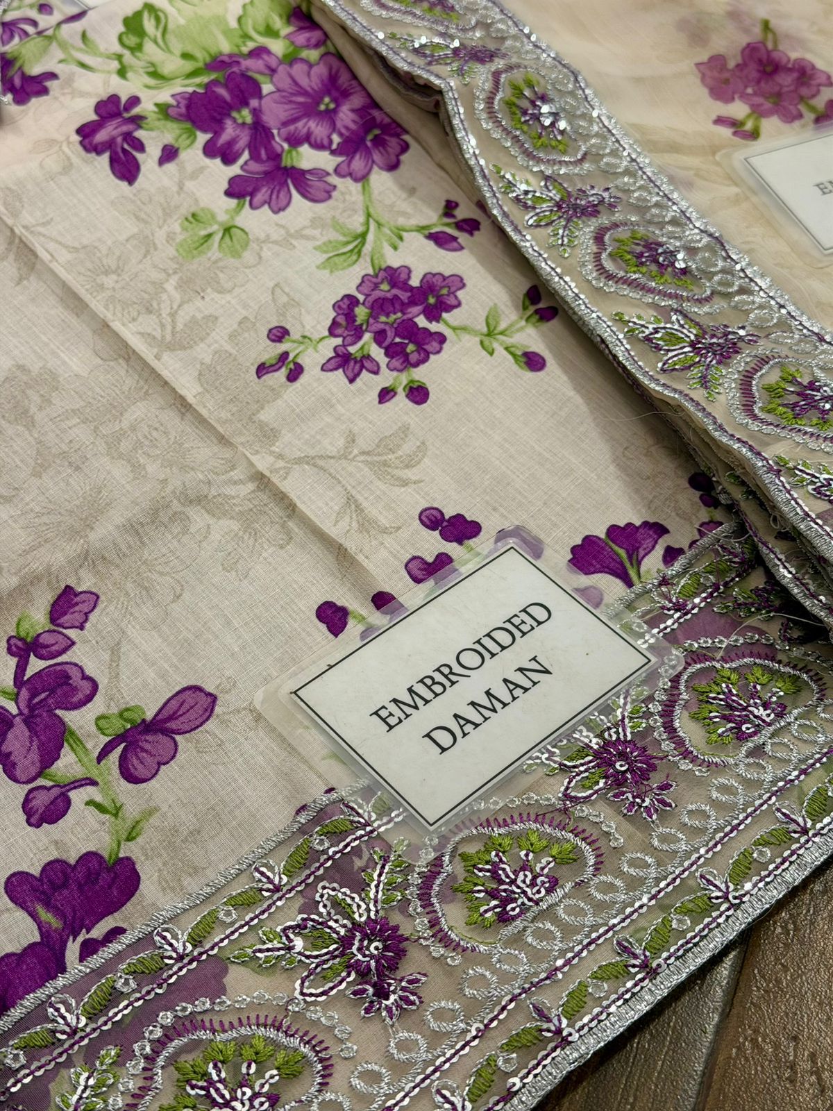 3PC Unstitched Embroidered Lawn Suit