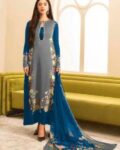 Shamooz Silk 3PC Suit in blue