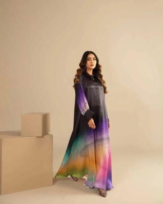 Shamooz Silk 3PC Digital Printed in Multicolour