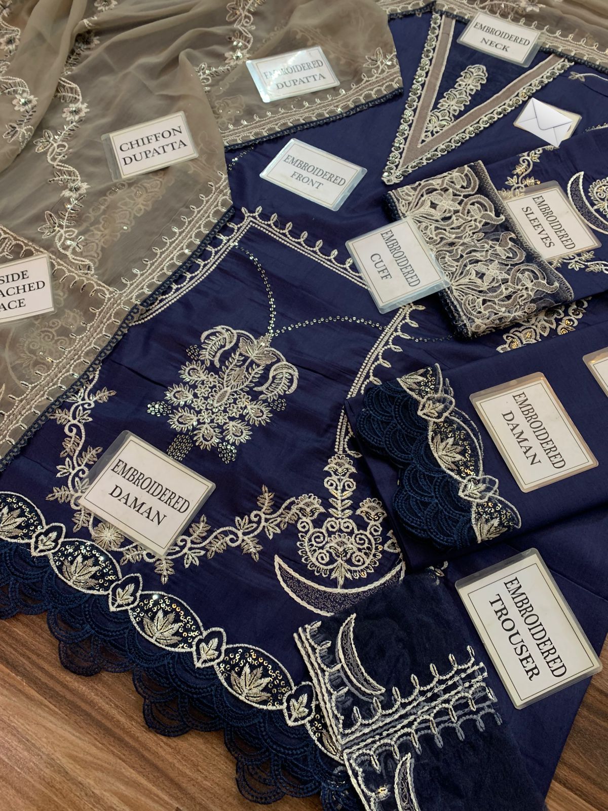 Embroidered Cotton 3PC Suit