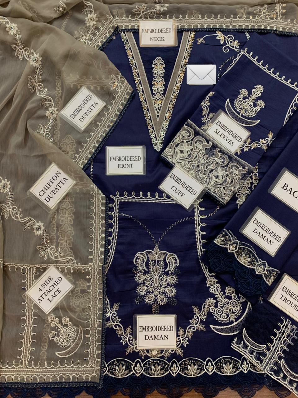 Embroidered Cotton 3PC Suit