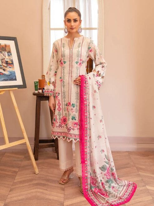 Unstitched 3 piece lawn suit - Sitara Studio