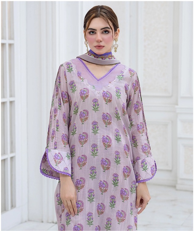 Unstitched 3pc printed lawn suit - Sitara Studio