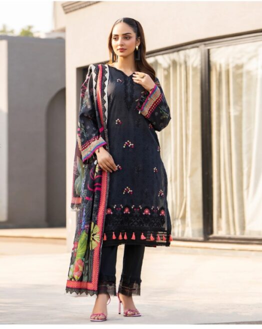 Unstitched Printed Lawn 3-Piece Suit - Sitara studio