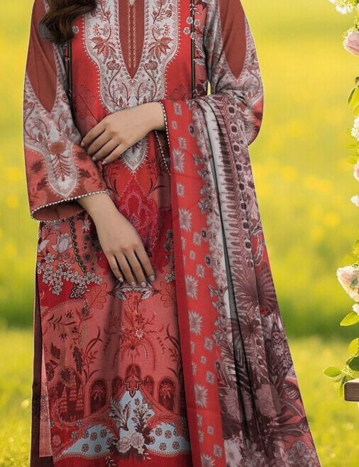 Unstitched Banadoria lawn Digital printed 3PC Suit