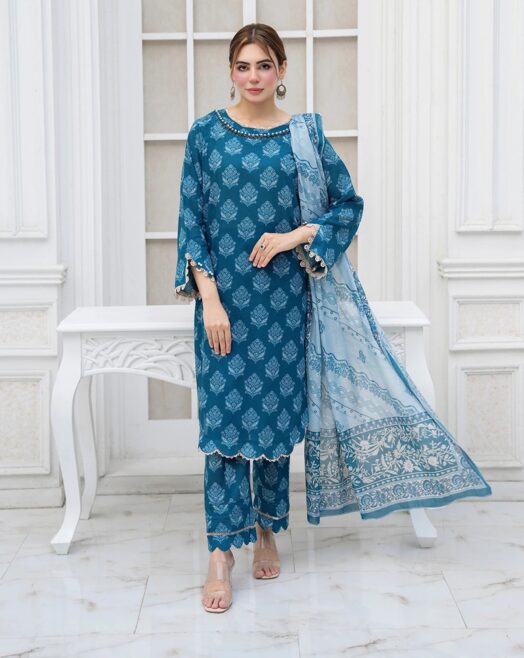 Unstitched 3-piece Digital Printed Lawn Suit - Sitara Studio