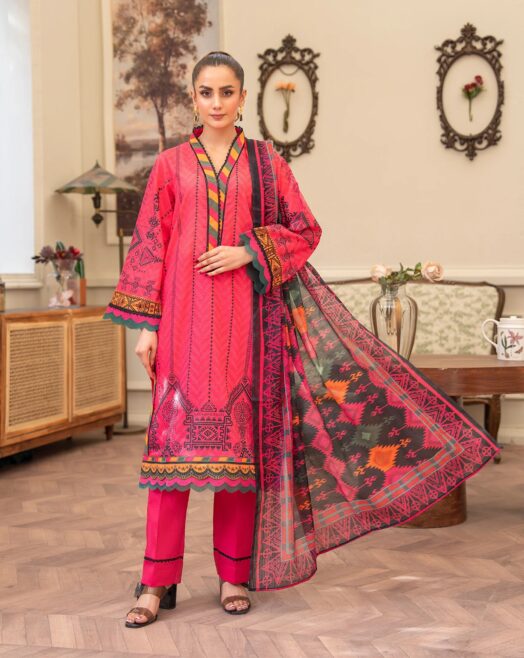 Unstitched 3-piece Digital Printed Lawn Suit - Sitara Studio