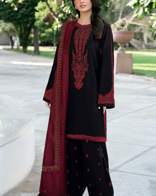 Unstitched Embroidered lawn 3pc suit