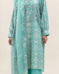3 Piece Sea Green Digital Printed Lawn Suit Unstitched beechtree